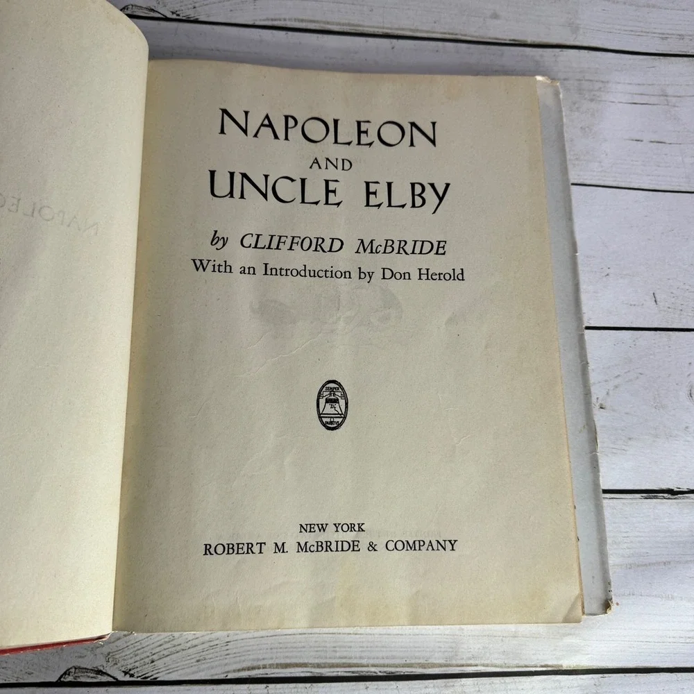 Napoleon & Uncle Elby HC 1945 1st Printing Clifford McBride Damaged Dust‎ Jacket
